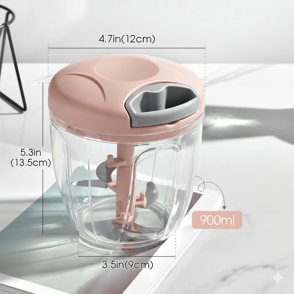 Manual Hand Pull Chopper – Onion, Garlic & Vegetable Cutter