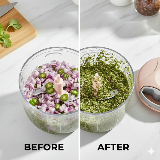 Manual Hand Pull Chopper – Onion, Garlic & Vegetable Cutter